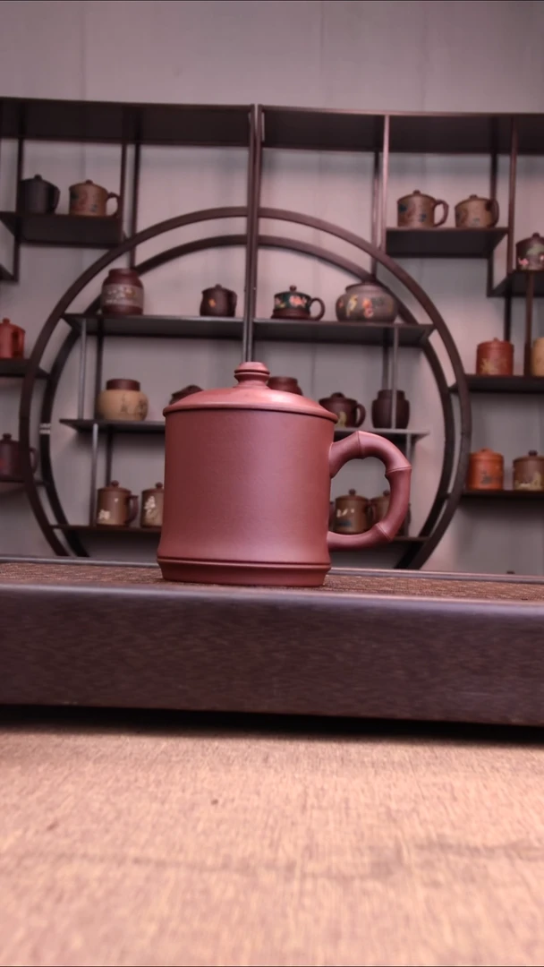 茶杯紫砂中槽清光素竹节杯500-550CC容量