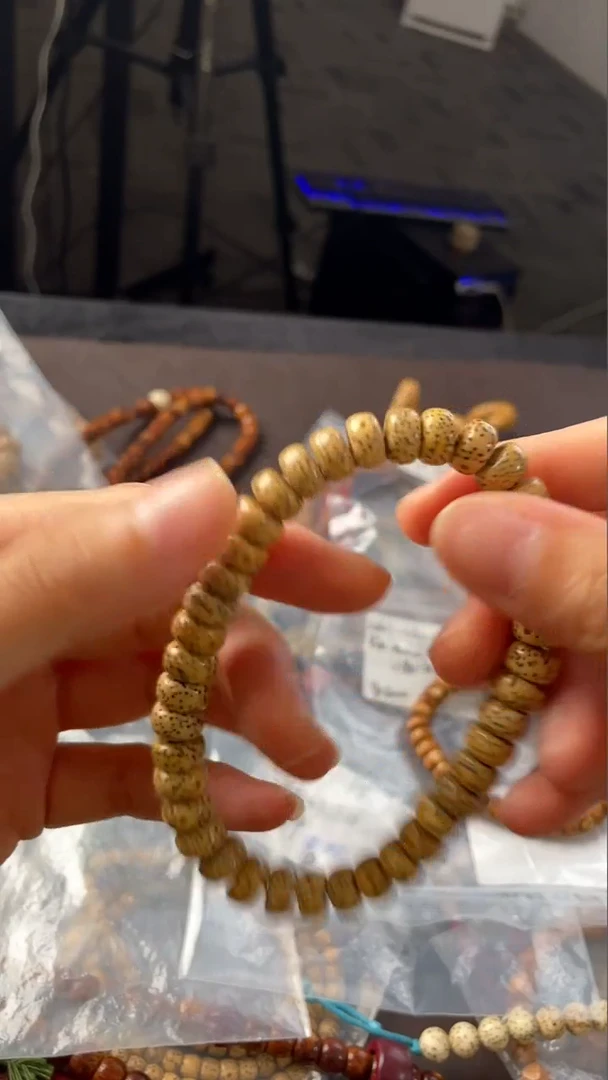 星月菩提手串精工级陈籽药片9*5手串