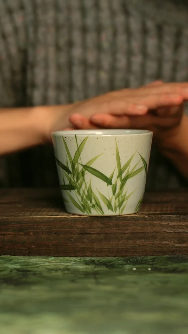 陶瓷青诗集手工手绘瓷器