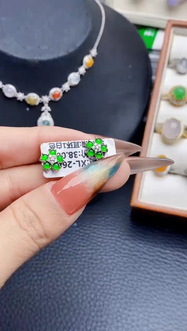 银S925镶嵌戒指翡翠6370