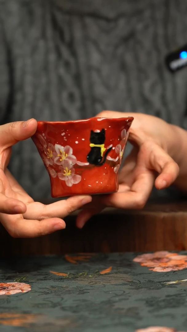 杯釉下彩手工手绘同款陶器