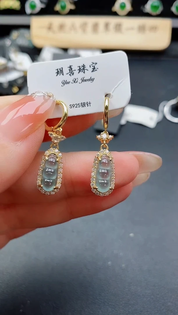 银S925镶嵌戒指翡翠3