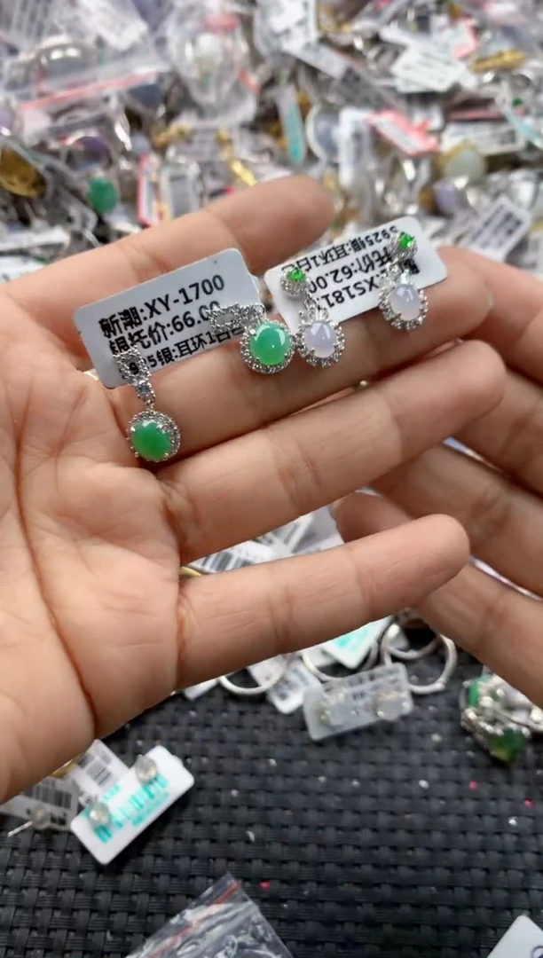 银S925镶嵌戒指翡翠141414----7
