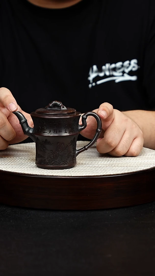 茶壶紫砂竹节竹节