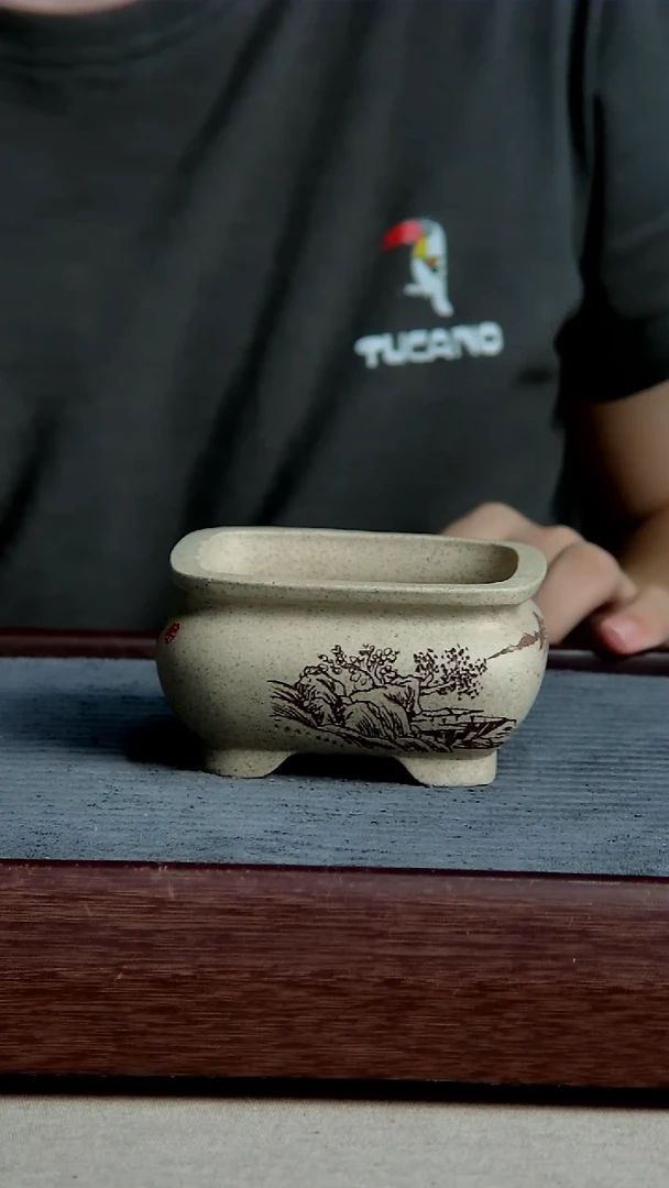 紫砂花盆8.5*4内径紫砂花盆