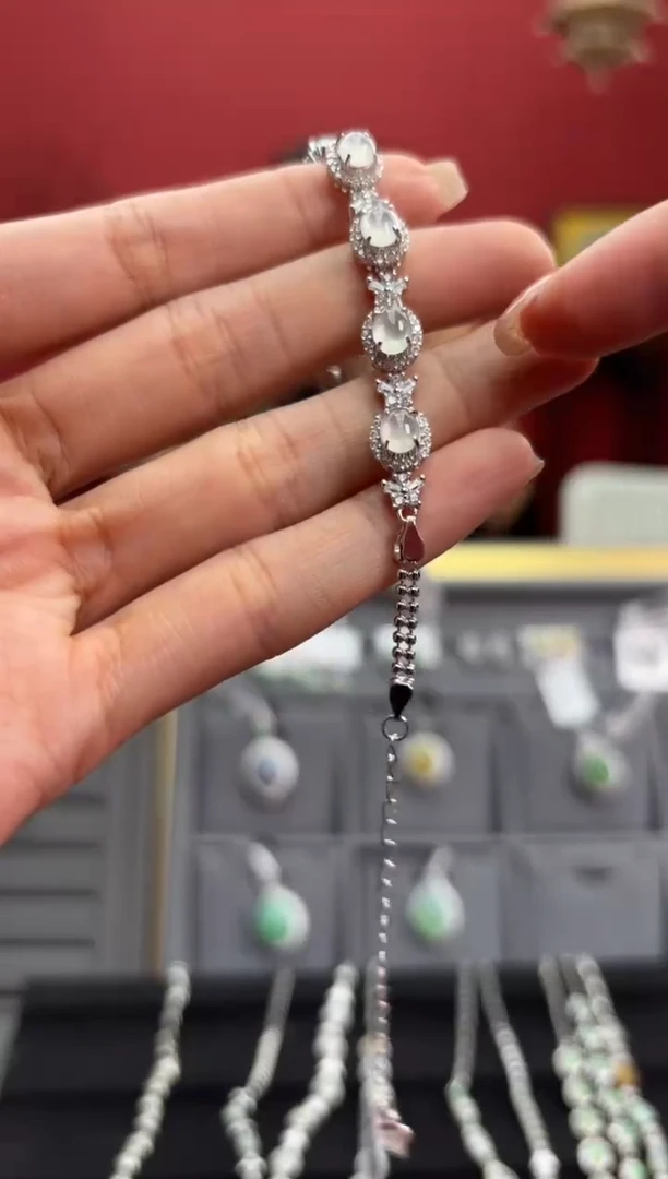 【闪购商品】翡翠手链银S925镶嵌539763/手链