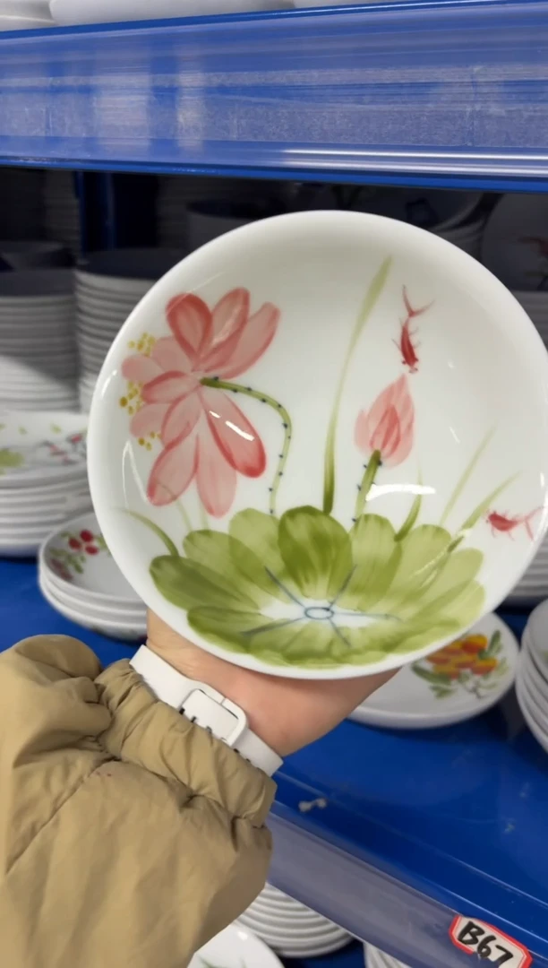 瓷片景德镇高温陶瓷食品级手绘釉中彩-壮壮碗