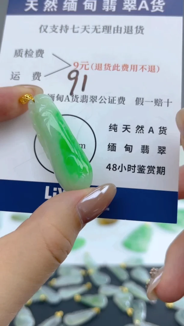 颈饰18K金镶嵌翡翠天然A货翡翠