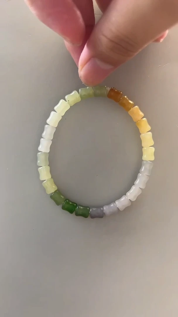 手串未镶嵌和田玉和田玉多宝竹节手串5.5mm-6mm