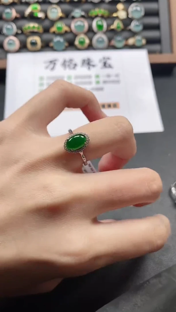 银S925镶嵌戒指翡翠51151