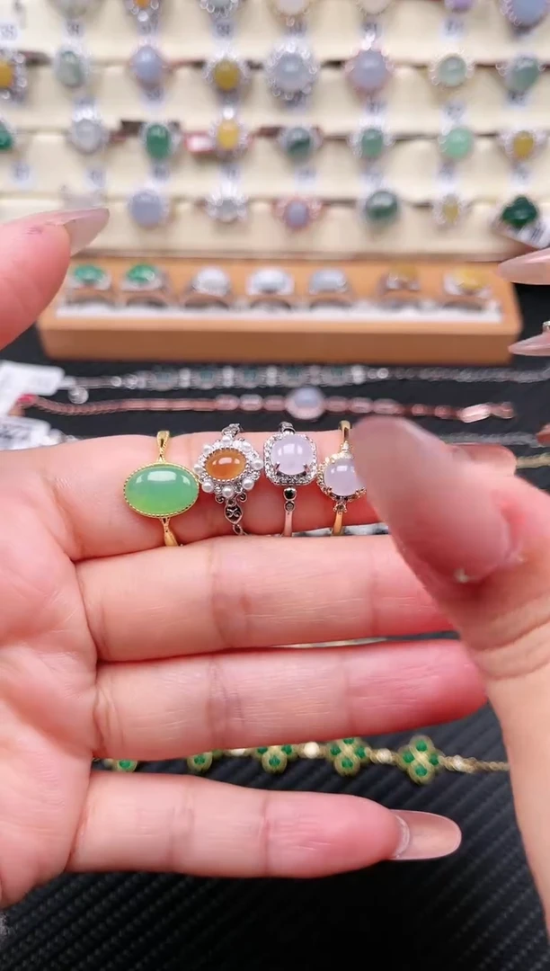 【闪购商品】翡翠戒指银S925镶嵌戒指160.120.80.88