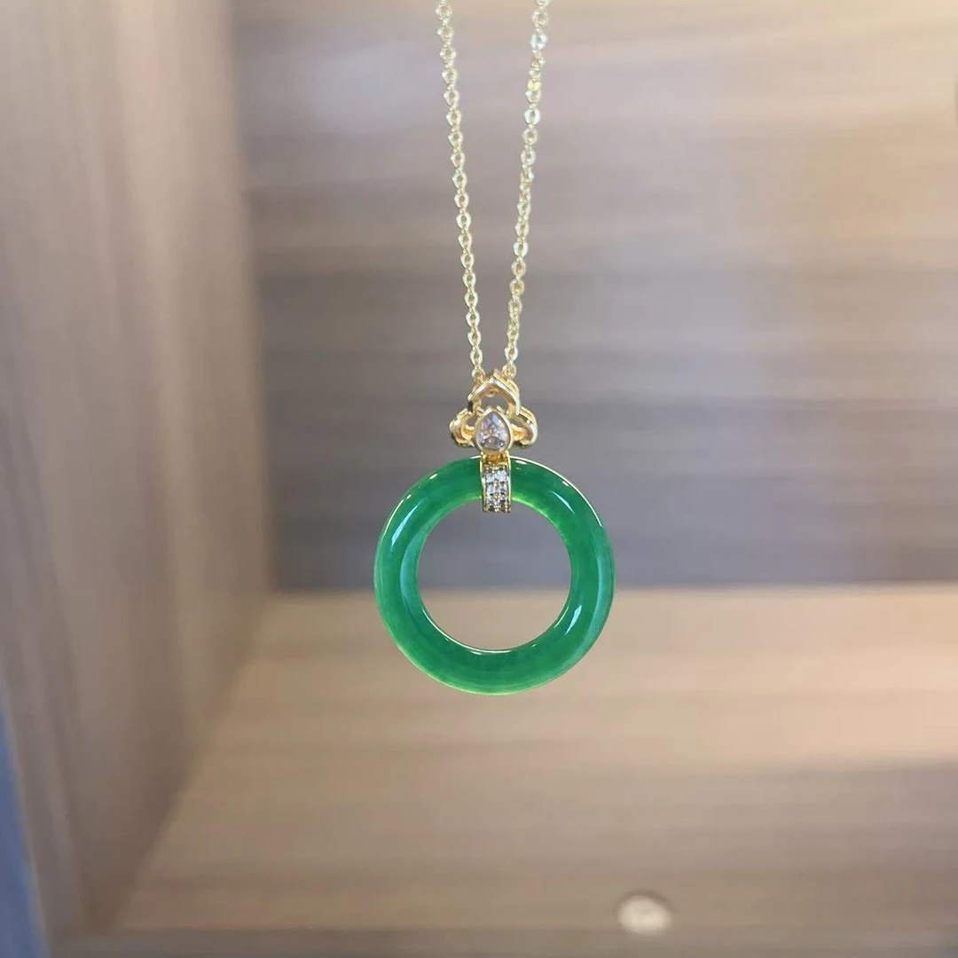 缅料木左绿甜甜圈吊坠