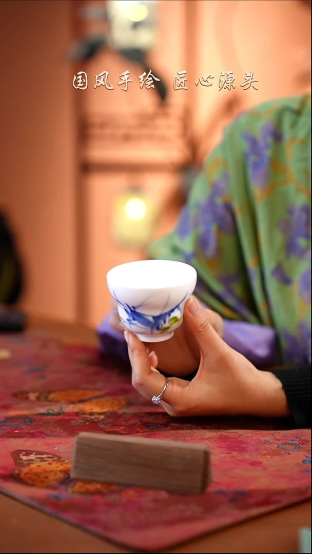 陶瓷景德镇釉中彩餐具小葫芦杯120cc