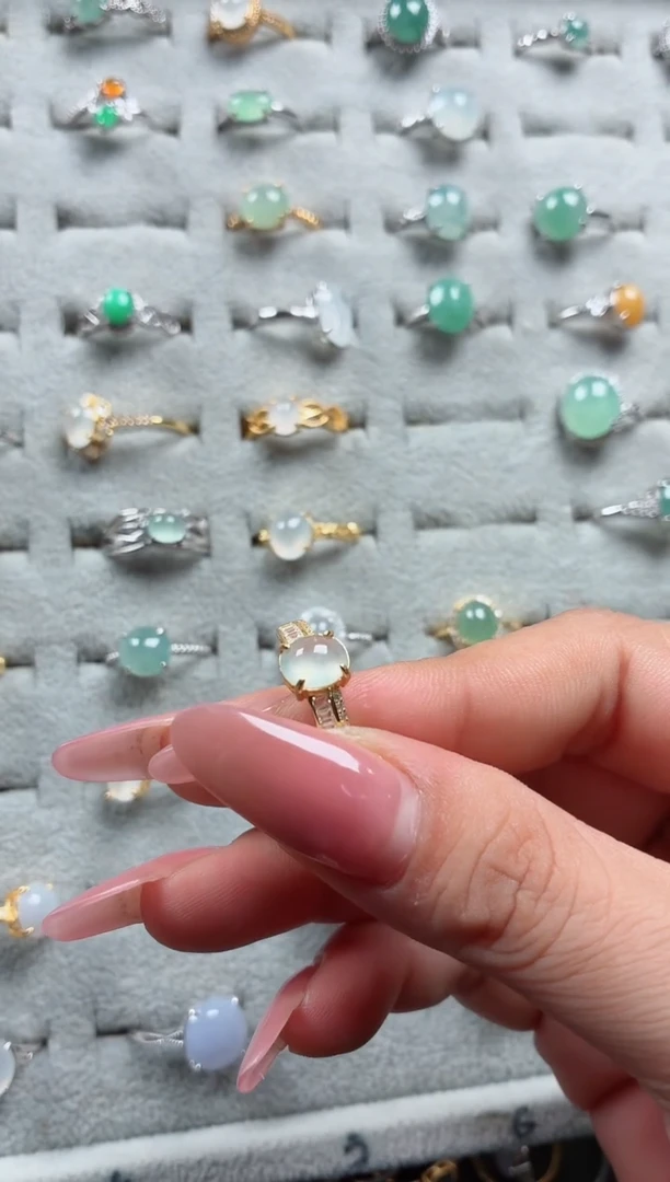 银S925镶嵌戒指翡翠.