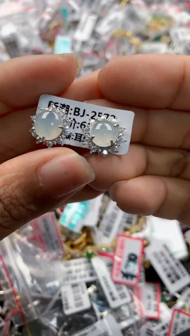 银S925镶嵌戒指翡翠555    9