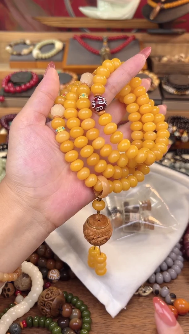 【闪购商品】菩提根/象牙果手串黄菩提香囊108颗+3香