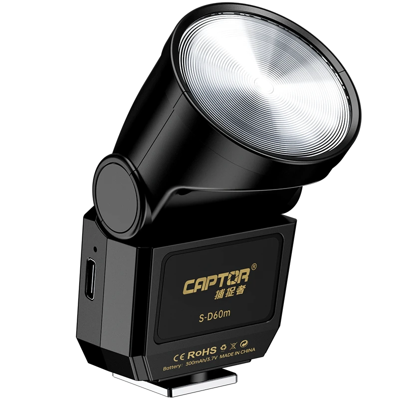 捕捉者S-D60m机顶迷你闪光灯微单通用型外置锂电池离机热靴闪光灯