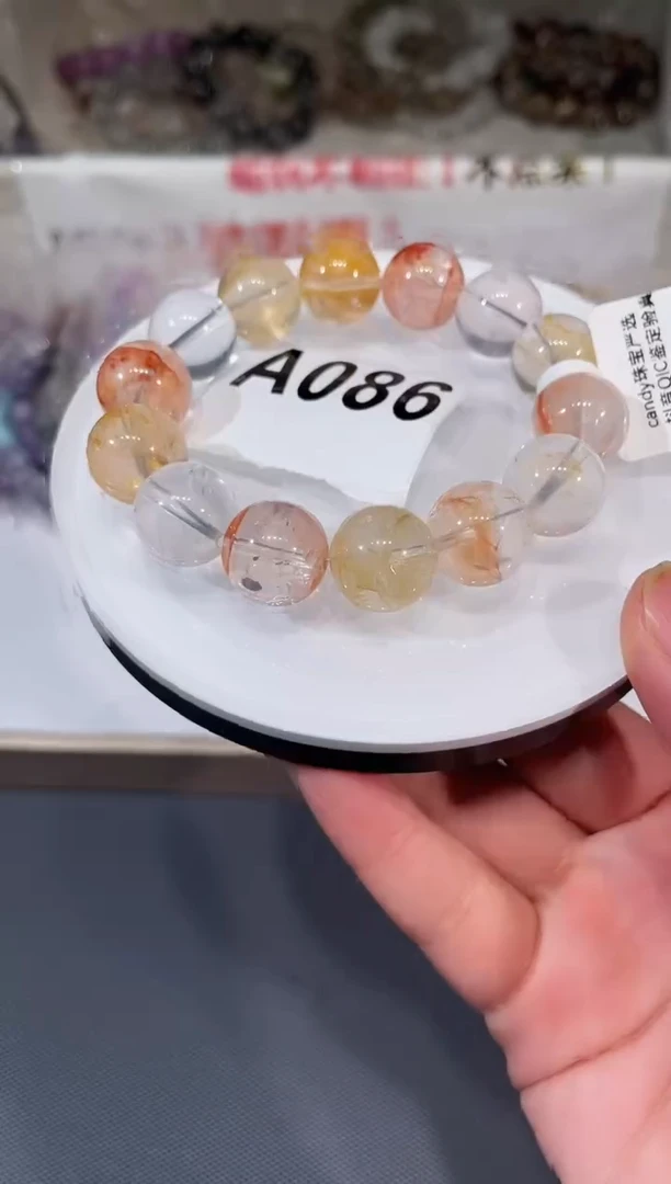未镶嵌手链水晶A086 彩胶花 15