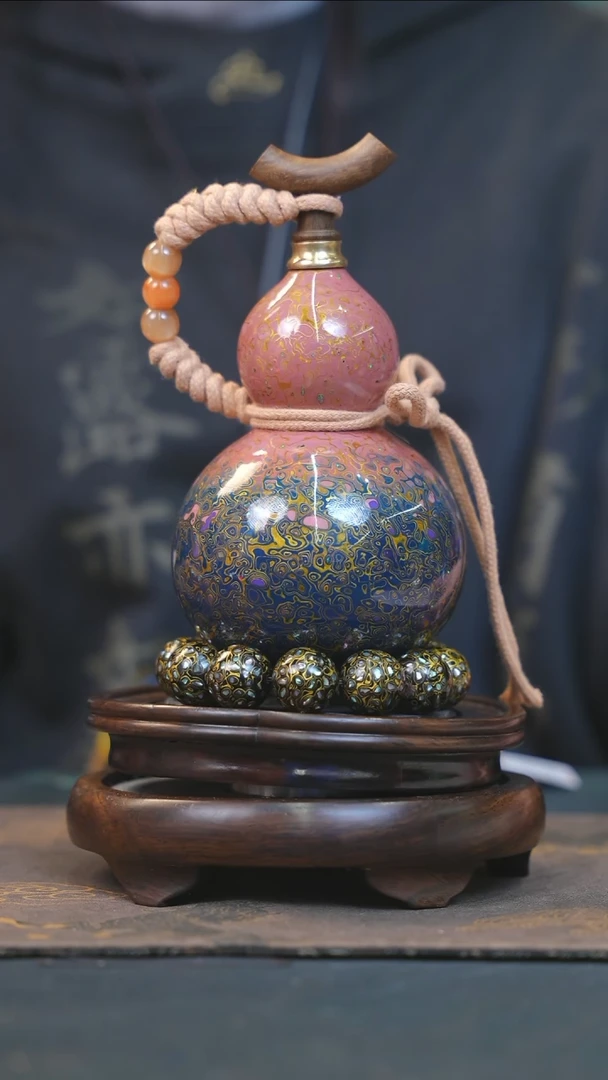 【闪购商品】YJ188漆艺酒葫芦不包手串及旋转底座