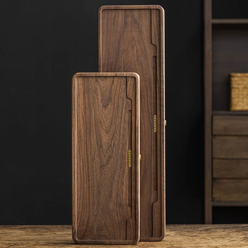 土焱传北美胡桃木远舟茶盘 家用原木中式小型实木干泡台排水茶台