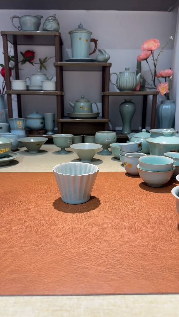 其他007敞口折扇杯 主人杯餐具品茗杯 仿古釉微瑕一