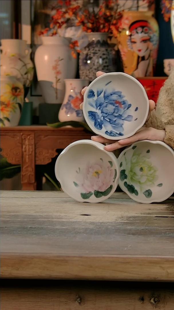 【闪购商品】瓷片景德镇纯手工釉下彩精品花瓶