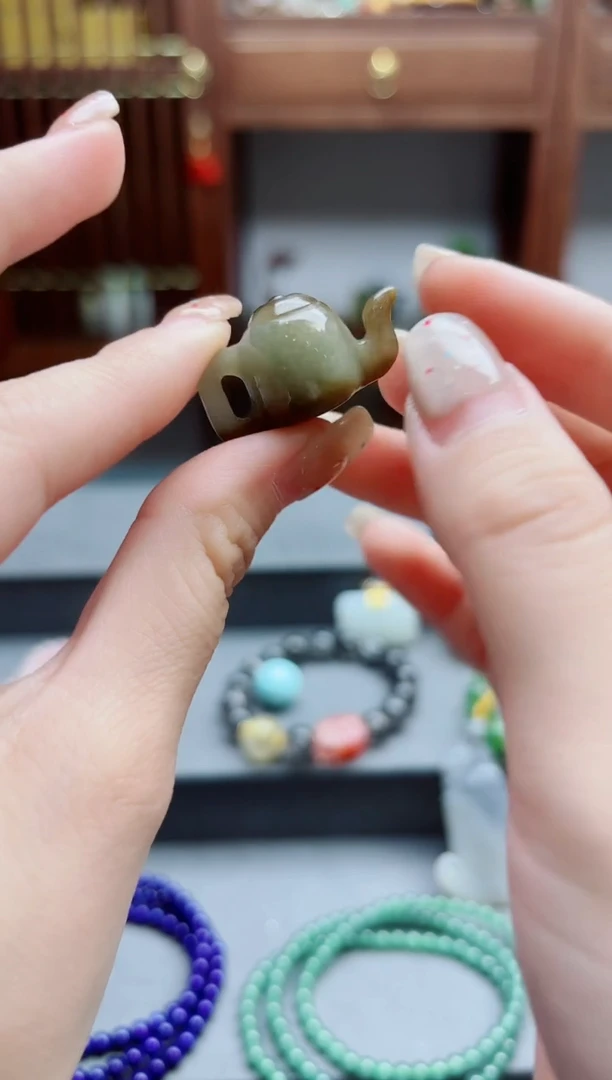 和田玉未镶嵌挂件和田玉把把壶挂件ZD编绳