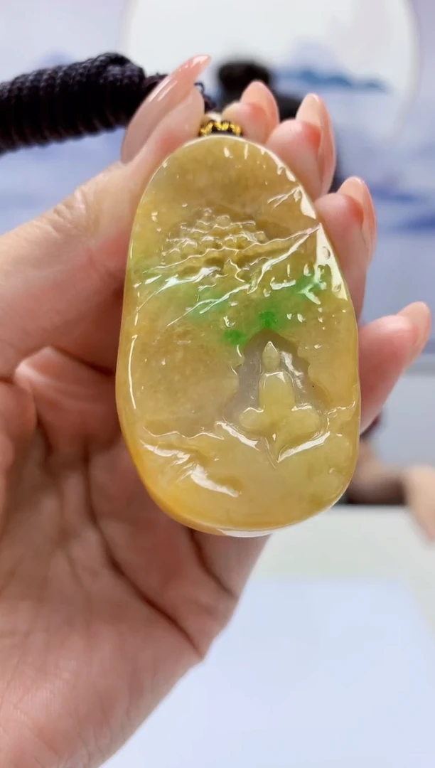 定制翡翠未镶嵌4902MM-毛货挂件77