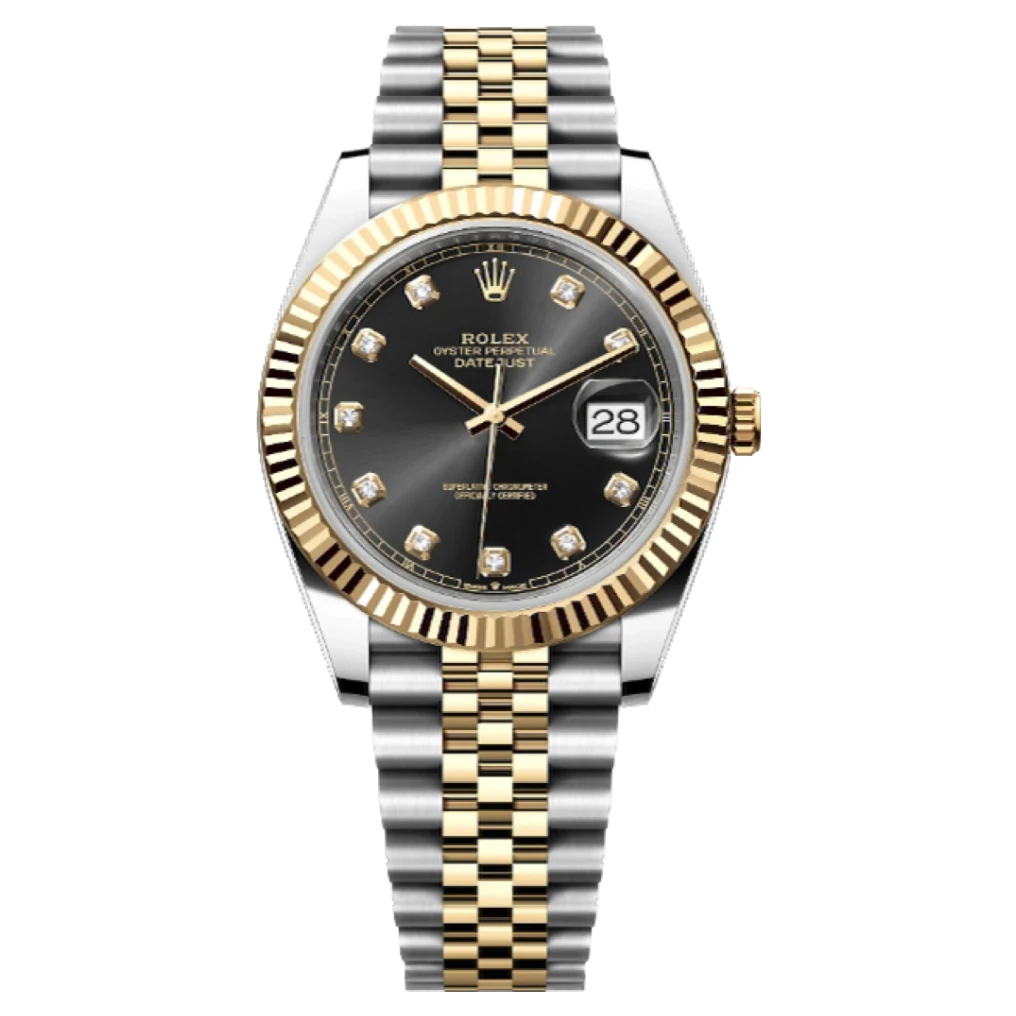 99新 Rolex/劳力士 41日志型126333 间金黑钻  20全套