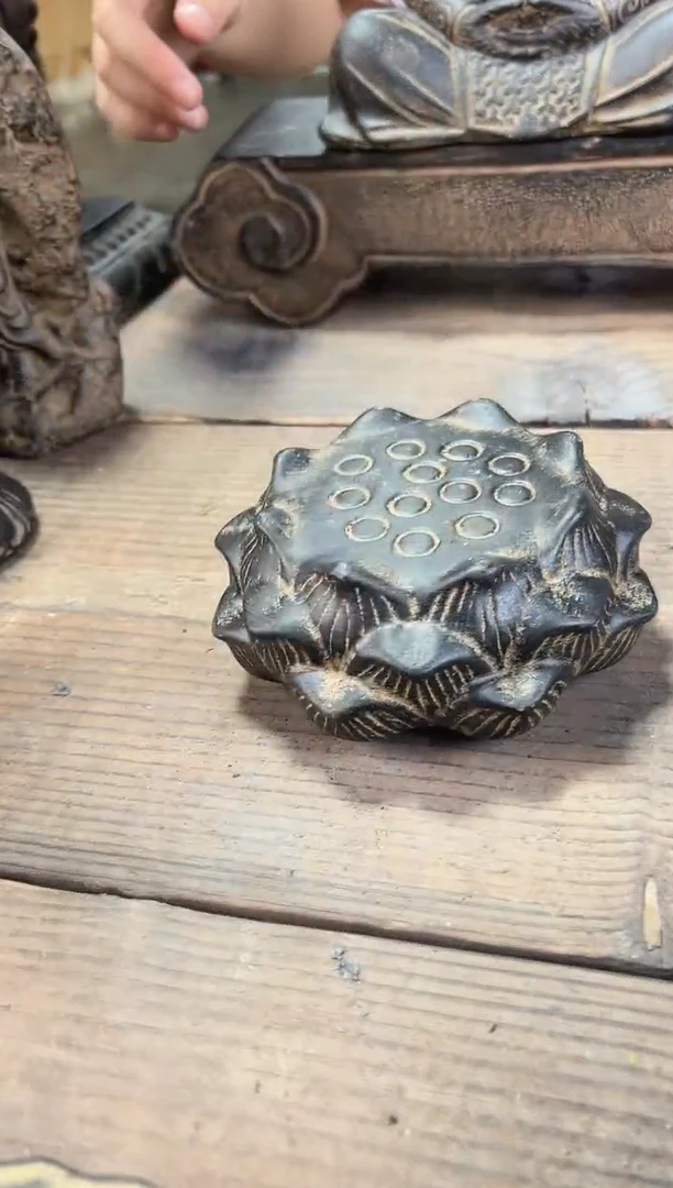 陶土【火山泥】莲蓬实心底座