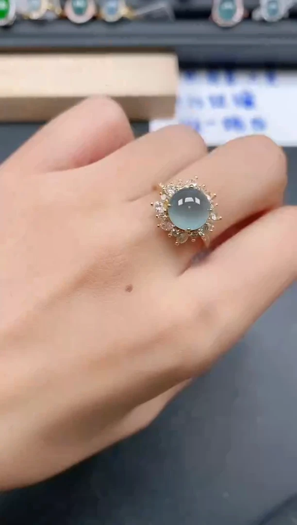 银S925镶嵌戒指翡翠111