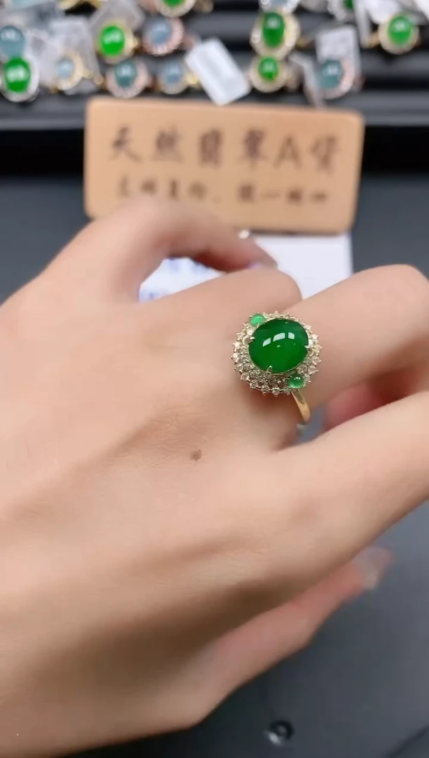 银S925镶嵌戒指翡翠1111