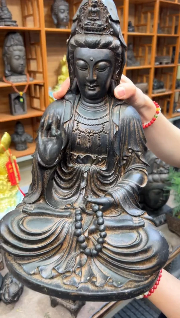 陶土【合成青石】自渡观音