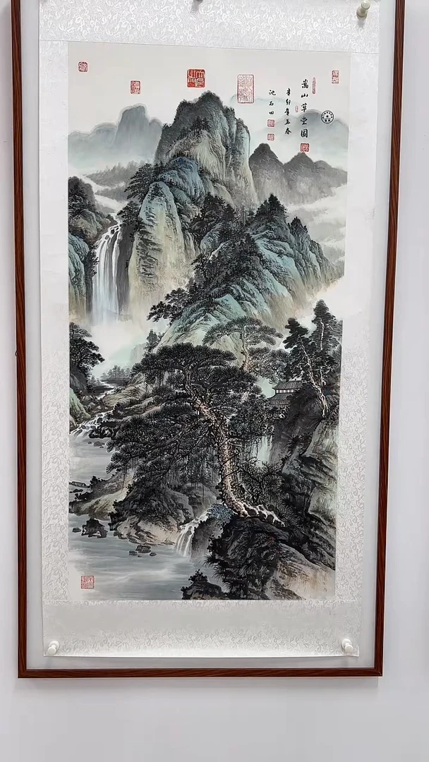 国画小****蚓沈石田绘画8pc山水画集