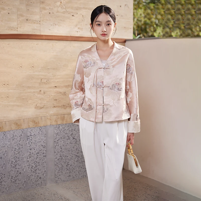 初蝉衣事新中式国风外套女秋季新款高端气质盘扣上衣0328-N