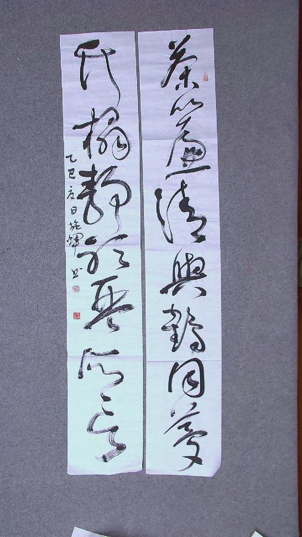 书法施辉 江西新余138*23*2对联