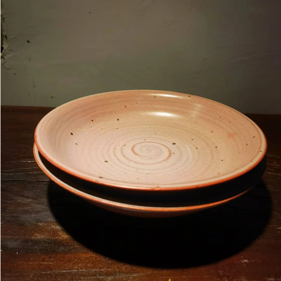 粉色8寸深盘两只装