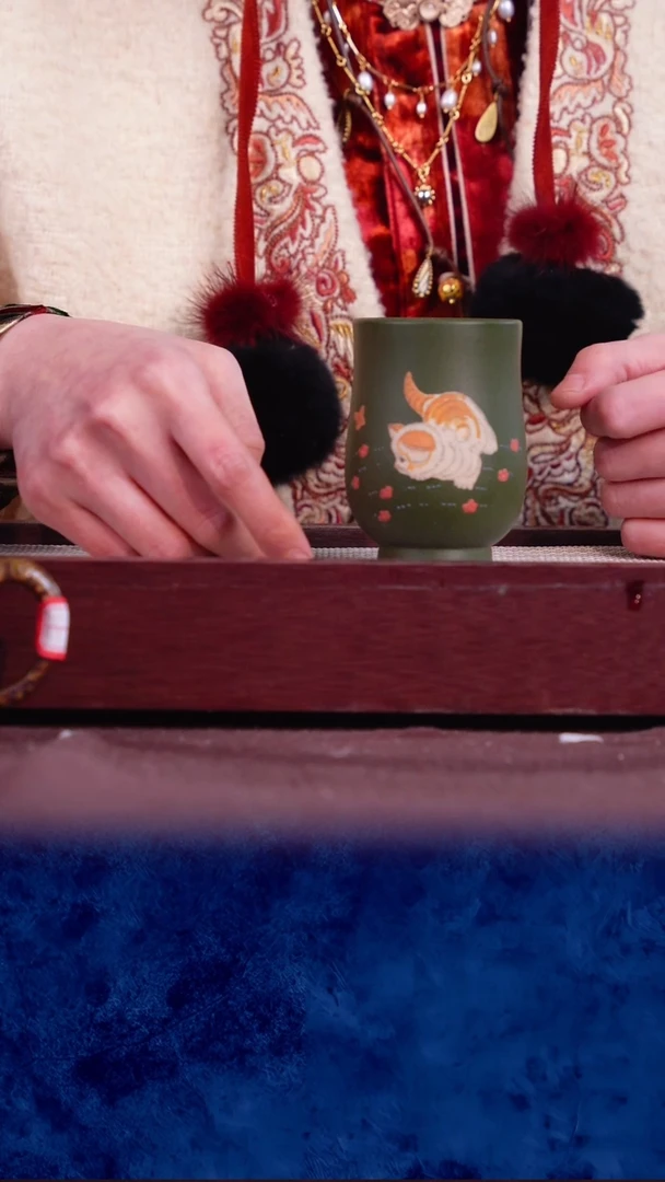 紫砂 宜兴紫砂 绿猫蝶