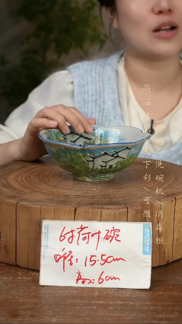 碗瓷景德镇手工手绘高温瓷釉下彩
