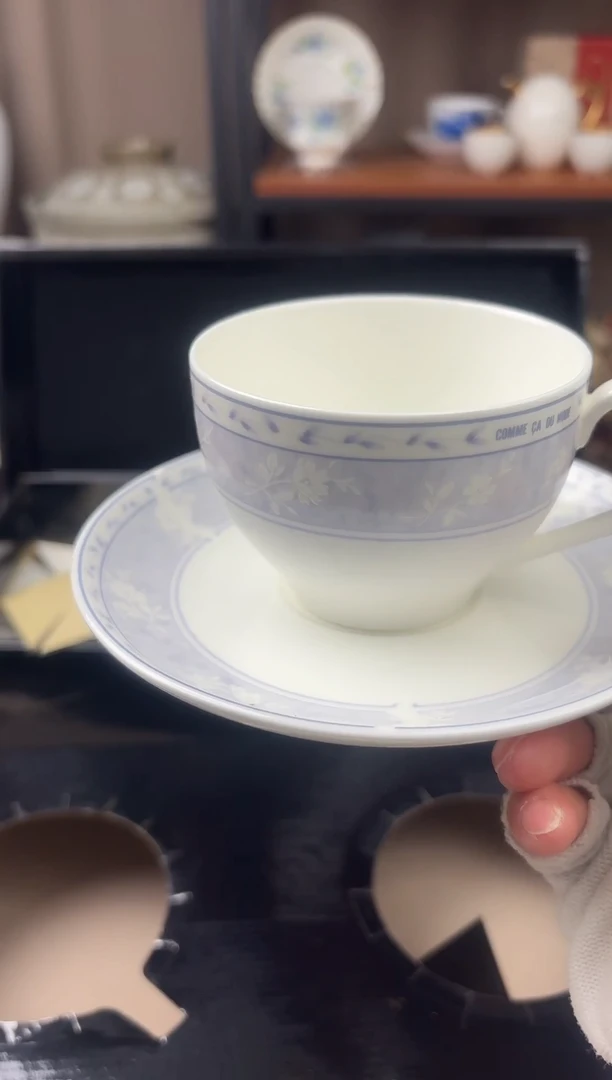 瓷片骨瓷咖啡杯两只