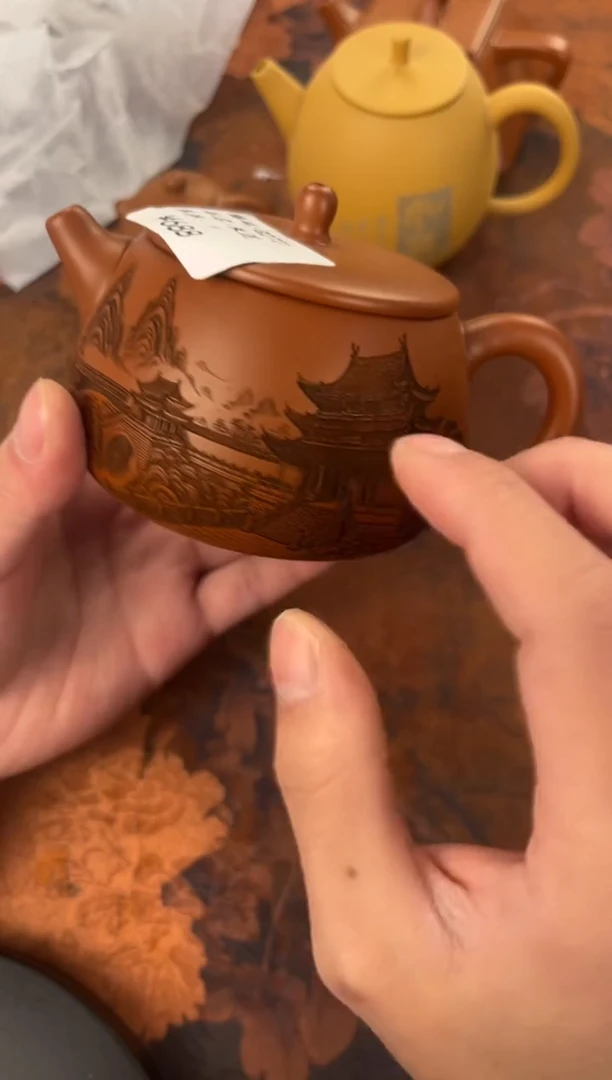 茶杯紫砂-雕刻汉瓦紫砂szf