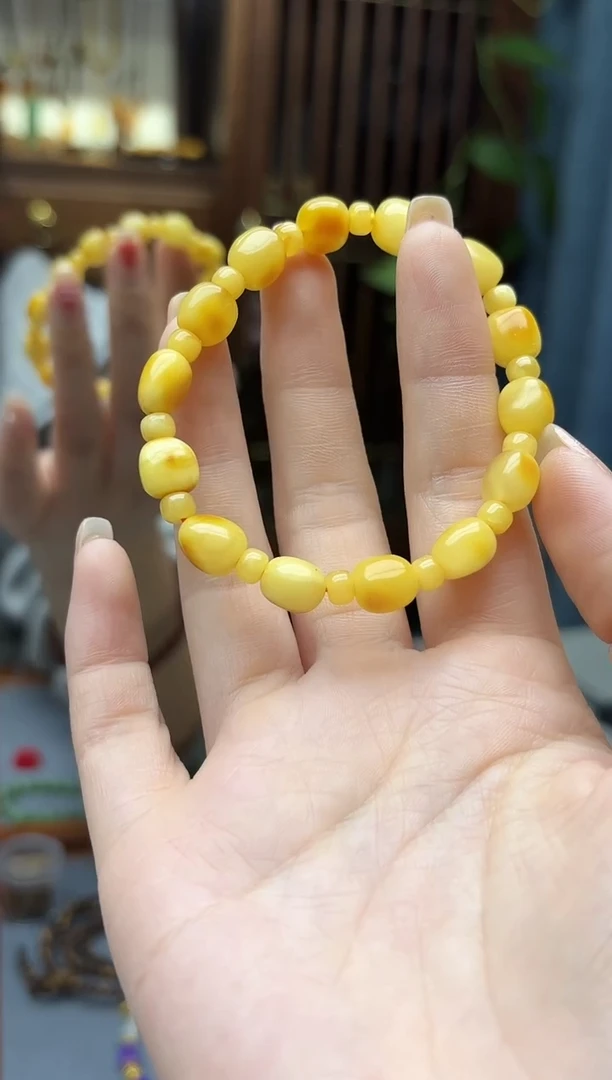 裸石琥珀未镶嵌蜜蜡随型手串SAF