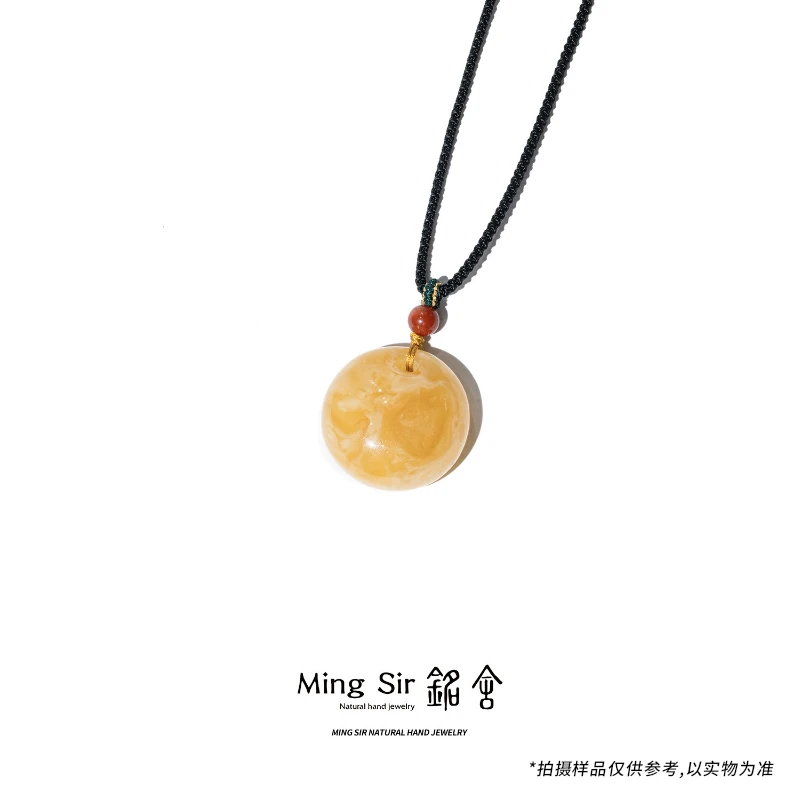 【铭舍 公主扣浓蜡新款】天然俄料琥珀蜜蜡公主扣吊坠颈饰珠宝