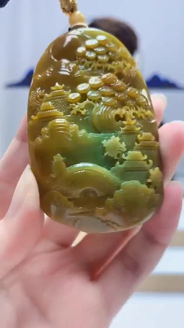 未镶嵌定制翡翠5159zm-毛货挂件山水119