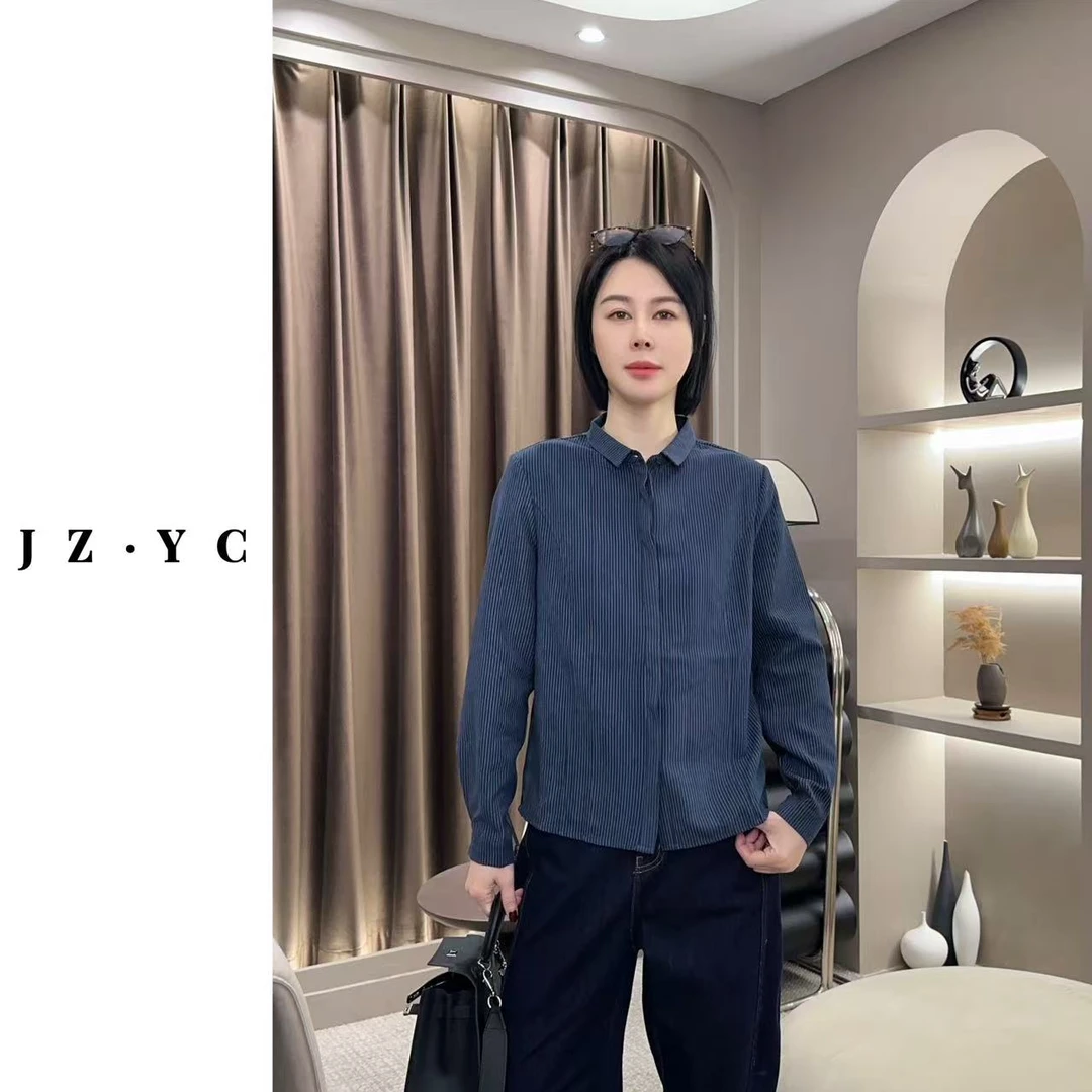 【洁子推荐 】2025春季251113新款经典翻领休闲格纹衬衫JZYC