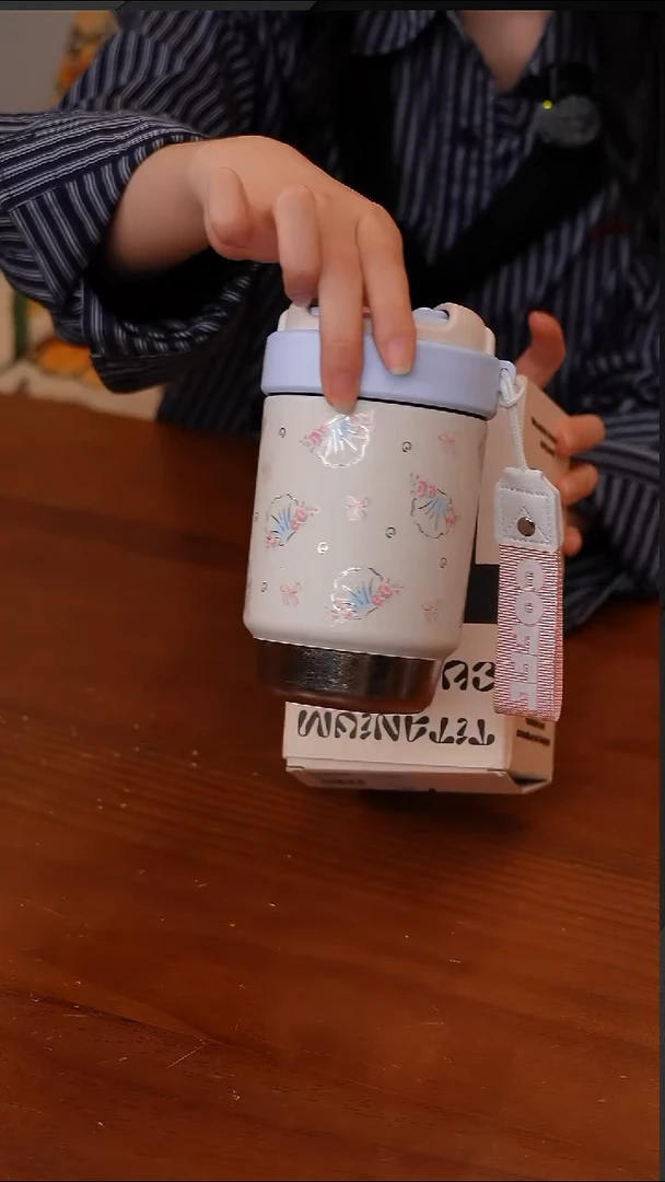 陶61-贝壳海洋纯钛保温杯500ml