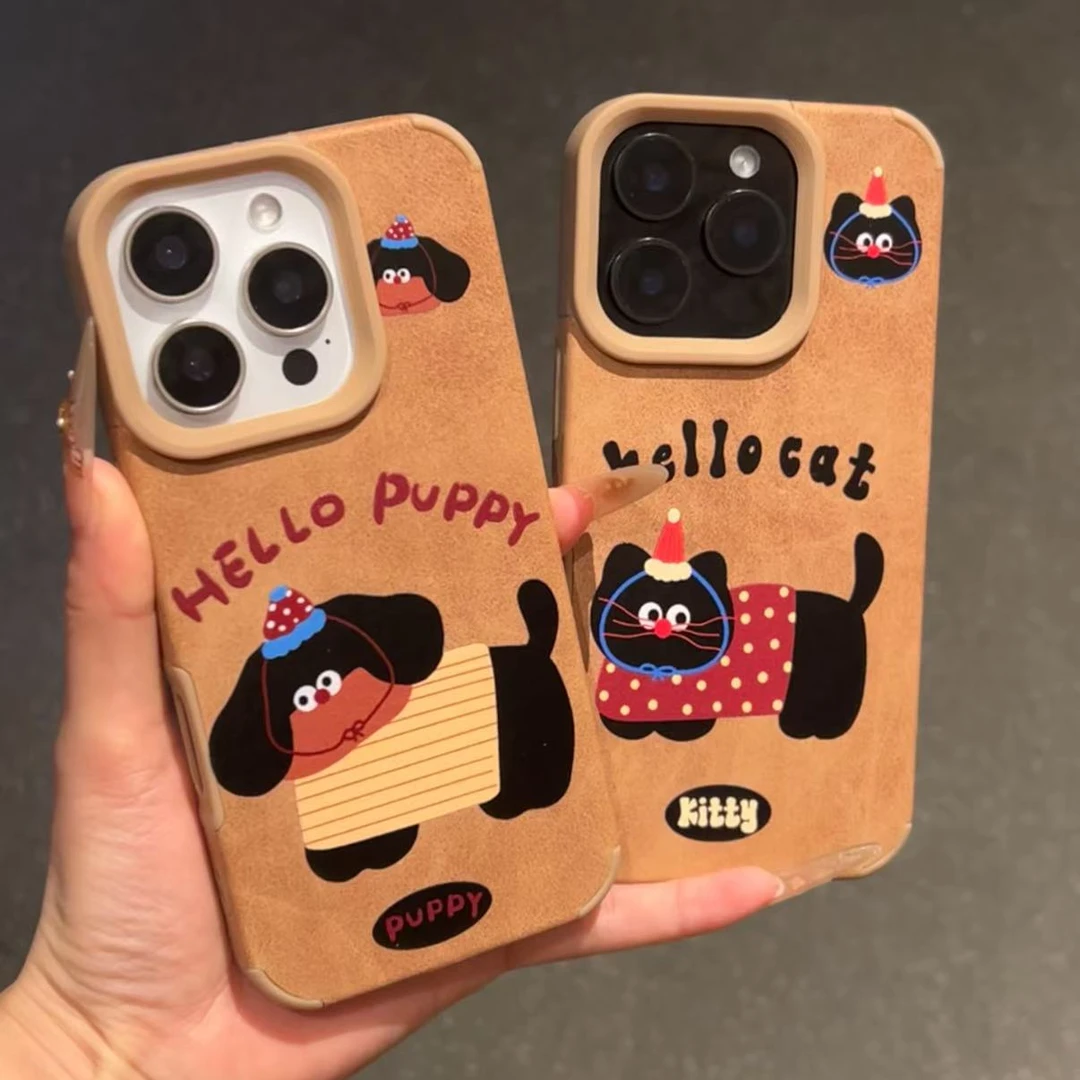 诚星泽猫猫小狗适用苹果16PRO手机壳iPhone15/14新款13全包12软11