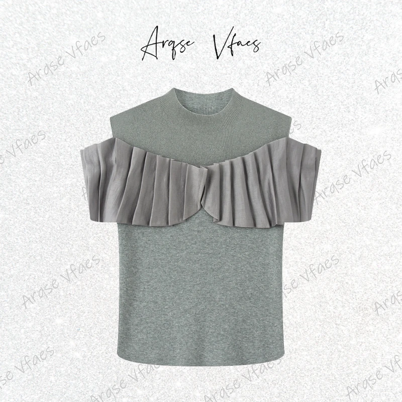 迪家同款2025夏新款设计款无袖针织衫修身上衣女Y163306