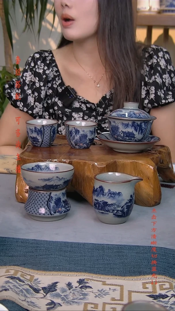 简装家用款5件套 老陶泥开片纹陶瓷茶具