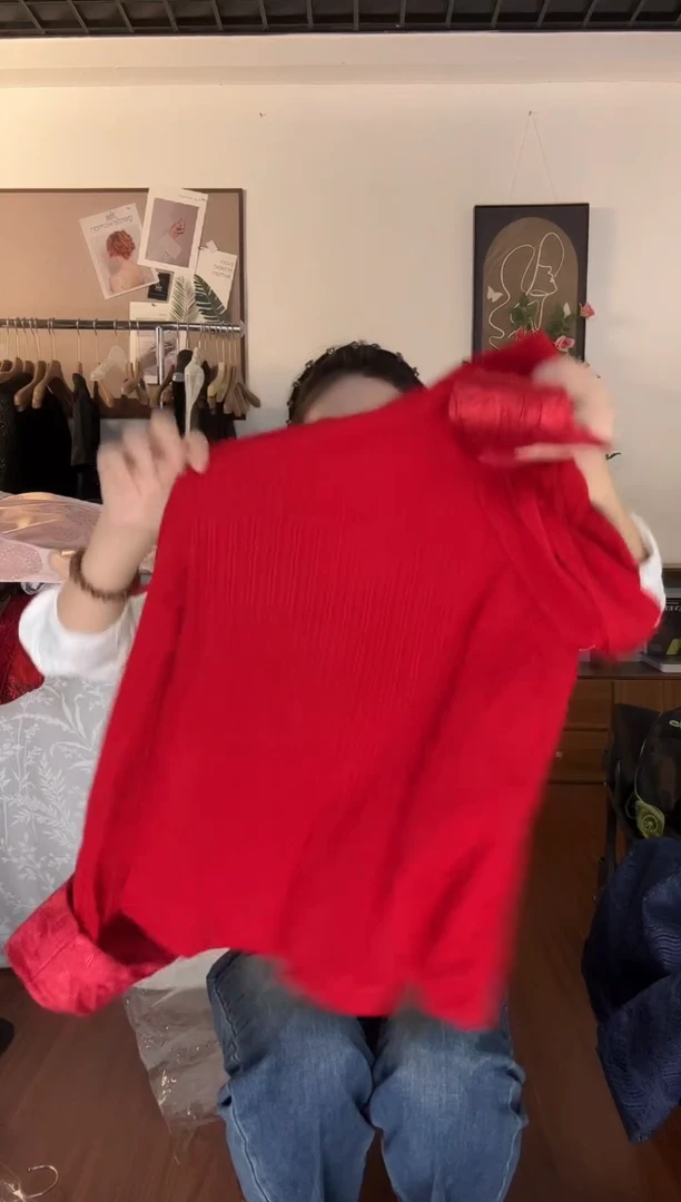 红色打底衫xl